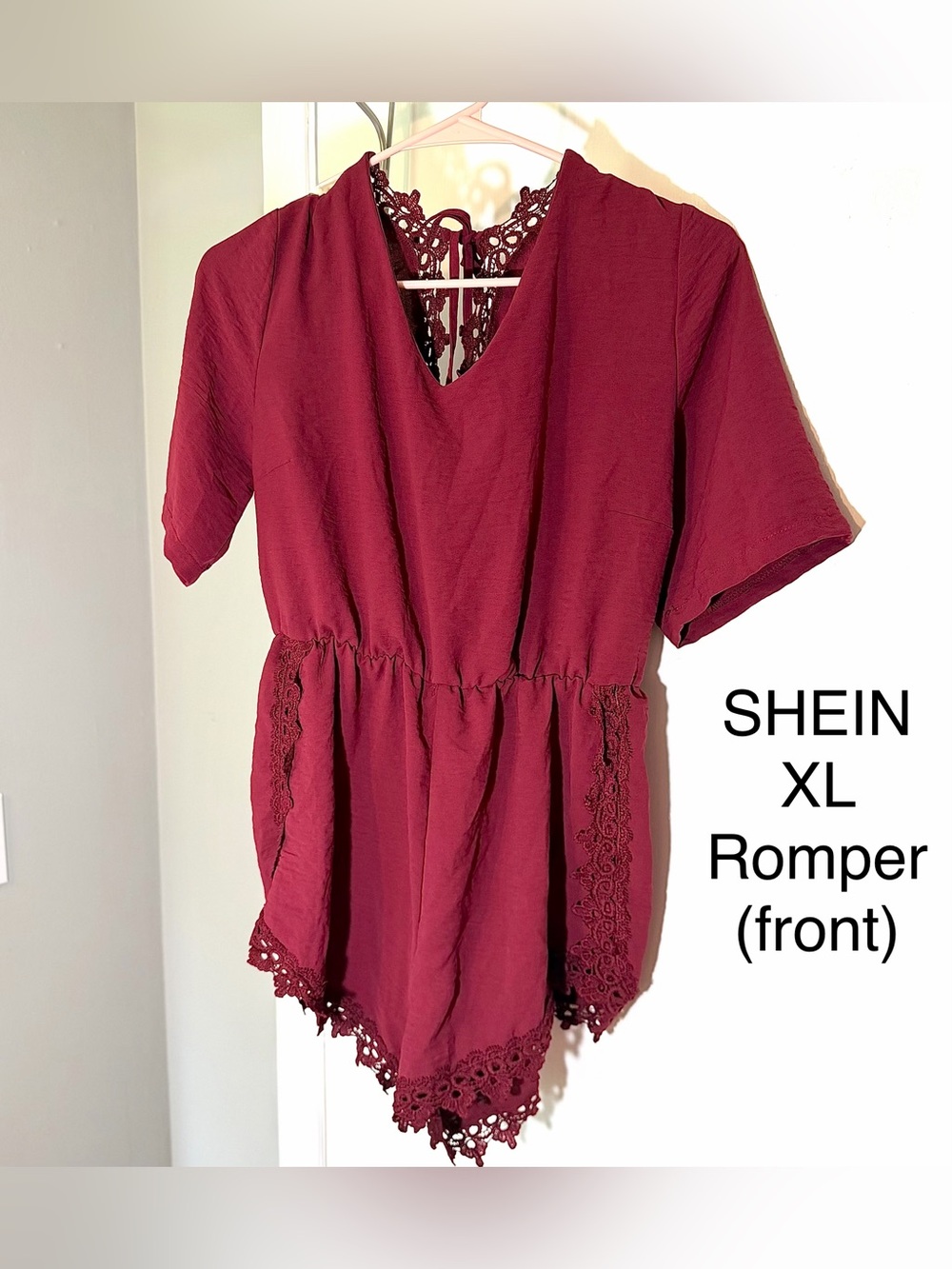 SHEIN Burgandy romper XL